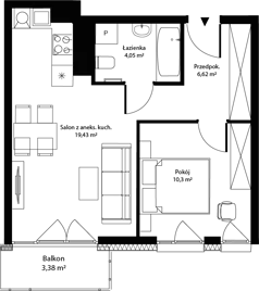 2 pokoje, mieszkanie 40,40 m², piętro 5, oferta nr mieszkanie 29, Bytkowska 4.0, Katowice, Wełnowiec-Józefowiec, ul. Bytkowska