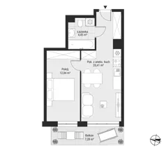 2 pokoje, mieszkanie 37,80 m², piętro 6, oferta nr mieszkanie 69, Bytkowska 3.0, Katowice, Wełnowiec-Józefowiec, ul. Bytkowska