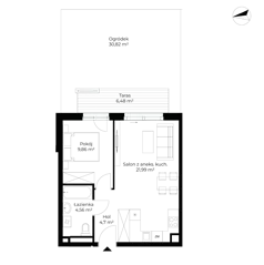 2 pokoje, mieszkanie 41,10 m², parter, oferta nr B12-M01, Krzemienna, Katowice, Osiedle Paderewskiego-Muchowiec, Muchowiec, ul. Krzemienna