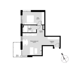 2 pokoje, mieszkanie 45,73 m², piętro 1, oferta nr mieszkanie 14, Łepkowskiego 11, Kraków, Prądnik Czerwony, ul. Łepkowskiego 11