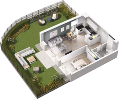 2 pokoje, mieszkanie 46,09 m², parter, oferta nr D03, Na Koszutce II, Katowice, Śródmieście, Koszutka, ul. Słoneczna 1