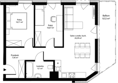 3 pokoje, mieszkanie 57,43 m², piętro 4, oferta nr mieszkanie 27, Bytkowska 4.0, Katowice, Wełnowiec-Józefowiec, ul. Bytkowska