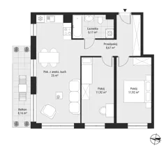 3 pokoje, mieszkanie 63,71 m², piętro 4, oferta nr 42, Bytkowska 3.0, Katowice, Wełnowiec-Józefowiec, ul. Bytkowska