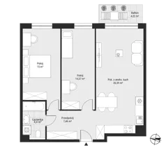 3 pokoje, mieszkanie 67,67 m², piętro 1, oferta nr mieszkanie 16, Bytkowska 3.0, Katowice, Wełnowiec-Józefowiec, ul. Bytkowska