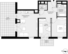 3 pokoje, mieszkanie 54,76 m², piętro 8, oferta nr F2-157, Piasta Park VII, Kraków, Mistrzejowice, Osiedle Piastów, Osiedle Piastów 63