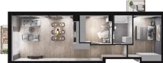 3 pokoje, mieszkanie 66,72 m², piętro 3, oferta nr F2-16, Na Koszutce II, Katowice, Śródmieście, Koszutka, ul. Słoneczna 1