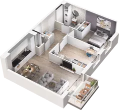 3 pokoje, mieszkanie 62,21 m², piętro 1, oferta nr D17, Na Koszutce II, Katowice, Śródmieście, Koszutka, ul. Słoneczna 1