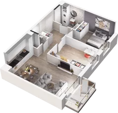 3 pokoje, mieszkanie 62,12 m², piętro 3, oferta nr D40, Na Koszutce II, Katowice, Śródmieście, Koszutka, ul. Słoneczna 1