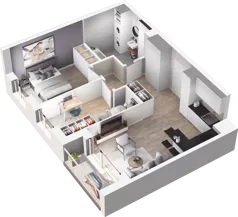 3 pokoje, mieszkanie 49,67 m², piętro 1, oferta nr E23, Na Koszutce II, Katowice, Śródmieście, Koszutka, ul. Słoneczna 1