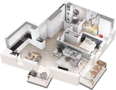 3 pokoje, mieszkanie 59,65 m², piętro 2, oferta nr E26, Na Koszutce II, Katowice, Śródmieście, Koszutka, ul. Słoneczna 1