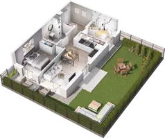 3 pokoje, mieszkanie 51,85 m², parter, oferta nr F2-03, Na Koszutce II, Katowice, Śródmieście, Koszutka, ul. Słoneczna 1