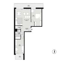 3 pokoje, mieszkanie 72,94 m², piętro 2, oferta nr mieszkanie A24, Na Koszutce, Katowice, Śródmieście, Koszutka, ul. Słoneczna 1