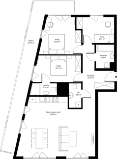 4 pokoje, mieszkanie 94,69 m², piętro 4, oferta nr mieszkanie 25, Bytkowska 4.0, Katowice, Wełnowiec-Józefowiec, ul. Bytkowska
