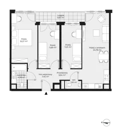 4 pokoje, mieszkanie 80,57 m², piętro 9, oferta nr F1-78, Piasta Park VII, Kraków, Mistrzejowice, Osiedle Piastów, Osiedle Piastów 63