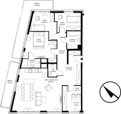 5 pokoi, mieszkanie 106,98 m², piętro 3, oferta nr mieszkanie 19-20, Bytkowska 4.0, Katowice, Wełnowiec-Józefowiec, ul. Bytkowska