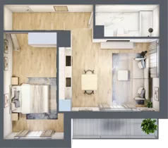 2 pokoje, mieszkanie 44,29 m², piętro 5, oferta nr G1-92, Piasta Park VI, Kraków, Mistrzejowice, Osiedle Piastów, Osiedle Piastów 63