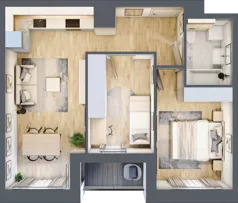 3 pokoje, mieszkanie 49,62 m², piętro 6, oferta nr G1-53, Piasta Park VI, Kraków, Mistrzejowice, Osiedle Piastów, Osiedle Piastów 63