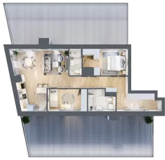 3 pokoje, mieszkanie 75,84 m², piętro 4, oferta nr D52, Na Koszutce II, Katowice, Śródmieście, Koszutka, ul. Słoneczna 1