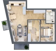 3 pokoje, mieszkanie 60,00 m², piętro 3, oferta nr D44, Na Koszutce II, Katowice, Śródmieście, Koszutka, ul. Słoneczna 1