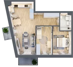 3 pokoje, mieszkanie 60,00 m², piętro 2, oferta nr D32, Na Koszutce II, Katowice, Śródmieście, Koszutka, ul. Słoneczna 1