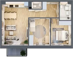 3 pokoje, mieszkanie 62,21 m², piętro 2, oferta nr D29, Na Koszutce II, Katowice, Śródmieście, Koszutka, ul. Słoneczna 1