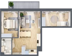 3 pokoje, mieszkanie 56,42 m², piętro 1, oferta nr D23, Na Koszutce II, Katowice, Śródmieście, Koszutka, ul. Słoneczna 1
