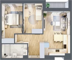 3 pokoje, mieszkanie 56,11 m², piętro 1, oferta nr D12, Na Koszutce II, Katowice, Śródmieście, Koszutka, ul. Słoneczna 1