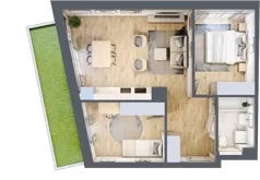 3 pokoje, mieszkanie 55,50 m², parter, oferta nr D10, Na Koszutce II, Katowice, Śródmieście, Koszutka, ul. Słoneczna 1
