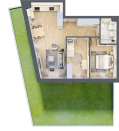 3 pokoje, mieszkanie 60,05 m², parter, oferta nr D09, Na Koszutce II, Katowice, Śródmieście, Koszutka, ul. Słoneczna 1