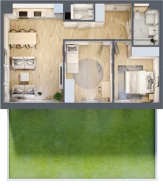 3 pokoje, mieszkanie 62,09 m², parter, oferta nr D05, Na Koszutce II, Katowice, Śródmieście, Koszutka, ul. Słoneczna 1
