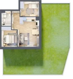 3 pokoje, mieszkanie 46,55 m², parter, oferta nr D04, Na Koszutce II, Katowice, Śródmieście, Koszutka, ul. Słoneczna 1