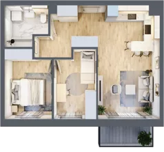 3 pokoje, mieszkanie 53,13 m², piętro 3, oferta nr E47, Na Koszutce II, Katowice, Śródmieście, Koszutka, ul. Słoneczna 1