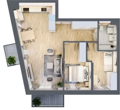 3 pokoje, mieszkanie 59,65 m², piętro 3, oferta nr E38, Na Koszutce II, Katowice, Śródmieście, Koszutka, ul. Słoneczna 1