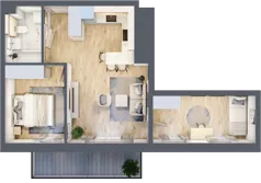 3 pokoje, mieszkanie 50,38 m², piętro 3, oferta nr E36, Na Koszutce II, Katowice, Śródmieście, Koszutka, ul. Słoneczna 1