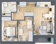 3 pokoje, mieszkanie 49,67 m², piętro 2, oferta nr E35, Na Koszutce II, Katowice, Śródmieście, Koszutka, ul. Słoneczna 1