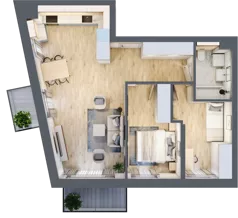 3 pokoje, mieszkanie 59,65 m², piętro 1, oferta nr E14, Na Koszutce II, Katowice, Śródmieście, Koszutka, ul. Słoneczna 1