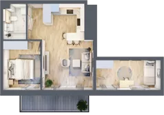 3 pokoje, mieszkanie 50,32 m², piętro 1, oferta nr E12, Na Koszutce II, Katowice, Śródmieście, Koszutka, ul. Słoneczna 1