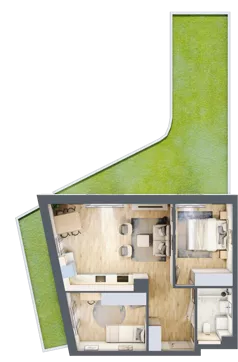 3 pokoje, mieszkanie 55,50 m², parter, oferta nr E03, Na Koszutce II, Katowice, Śródmieście, Koszutka, ul. Słoneczna 1