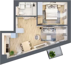 2 pokoje, mieszkanie 39,85 m², piętro 2, oferta nr F1-16, Na Koszutce II, Katowice, Śródmieście, Koszutka, ul. Słoneczna 1