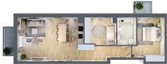 3 pokoje, mieszkanie 66,72 m², piętro 2, oferta nr F2-10, Na Koszutce II, Katowice, Śródmieście, Koszutka, ul. Słoneczna 1