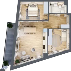 3 pokoje, mieszkanie 64,10 m², piętro 1, oferta nr F1-10, Na Koszutce II, Katowice, Śródmieście, Koszutka, ul. Słoneczna 1