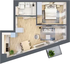 2 pokoje, mieszkanie 39,85 m², piętro 1, oferta nr F1-09, Na Koszutce II, Katowice, Śródmieście, Koszutka, ul. Słoneczna 1