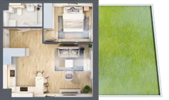 2 pokoje, mieszkanie 41,41 m², parter, oferta nr F1-03, Na Koszutce II, Katowice, Śródmieście, Koszutka, ul. Słoneczna 1