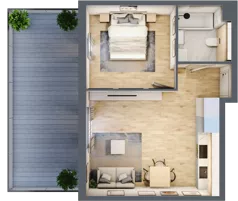 2 pokoje, mieszkanie 41,60 m², parter, oferta nr mieszkanie A0.4, Enklawa Bukowa, Kraków, Podgórze, Rybitwy, ul. Bukowa 67