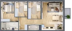 4 pokoje, mieszkanie 82,16 m², piętro 2, oferta nr mieszkanie A2.18, Enklawa Bukowa, Kraków, Podgórze, Rybitwy, ul. Bukowa 67