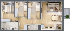 4 pokoje, mieszkanie 82,16 m², piętro 1, oferta nr mieszkanie A1.18, Enklawa Bukowa, Kraków, Podgórze, Rybitwy, ul. Bukowa 67