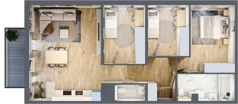 4 pokoje, mieszkanie 81,83 m², piętro 1, oferta nr mieszkanie A1.9, Enklawa Bukowa, Kraków, Podgórze, Rybitwy, ul. Bukowa 67