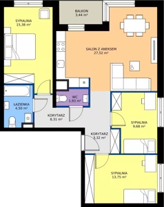 4 pokoje, mieszkanie 84,39 m², piętro 3, oferta nr A.22, Nowa Namiarkowa, Będzin, ul. Namiarkowa 15D