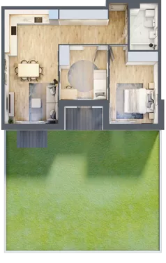 3 pokoje, mieszkanie 63,31 m², parter, oferta nr B.02, Nowa Namiarkowa, Będzin, ul. Namiarkowa 15D