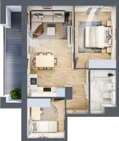 3 pokoje, mieszkanie 49,84 m², piętro 1, oferta nr B.12, Nowa Namiarkowa, Będzin, ul. Namiarkowa 15D